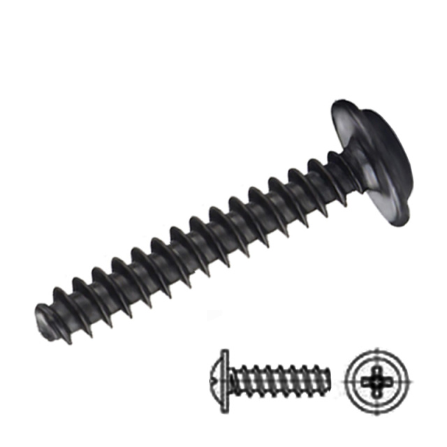 Cross Recess Pan Head Washer Self-Tapping Screw Flat Tail (PWB) M3x5 Carbon Steel