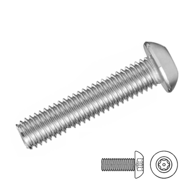 Torx Button Head Screw with Pin M5x6 304 Stainless Steel