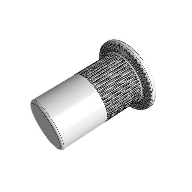 Flat Head Ribbed Rivet Nut - Blind M3 304 Stainless Steel