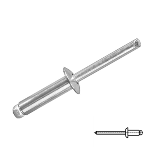 GB 12618 Open End Dome Head Blind Rivet M2.4x4 5052/7A03 Aluminium