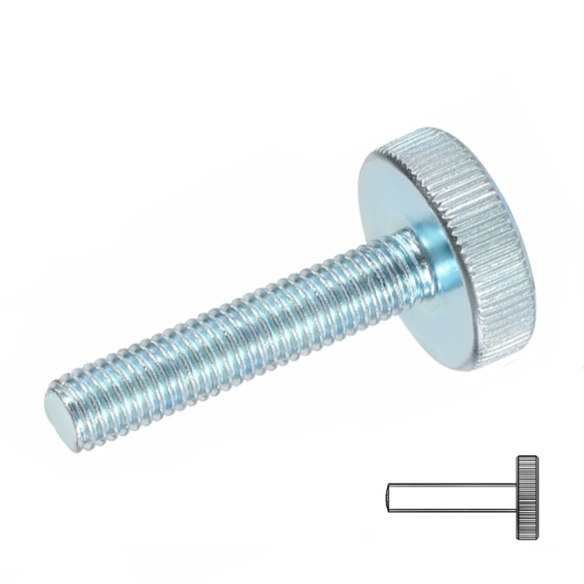 GB 835 Knurled Flat Head Screw M3x4 1008A Carbon Steel