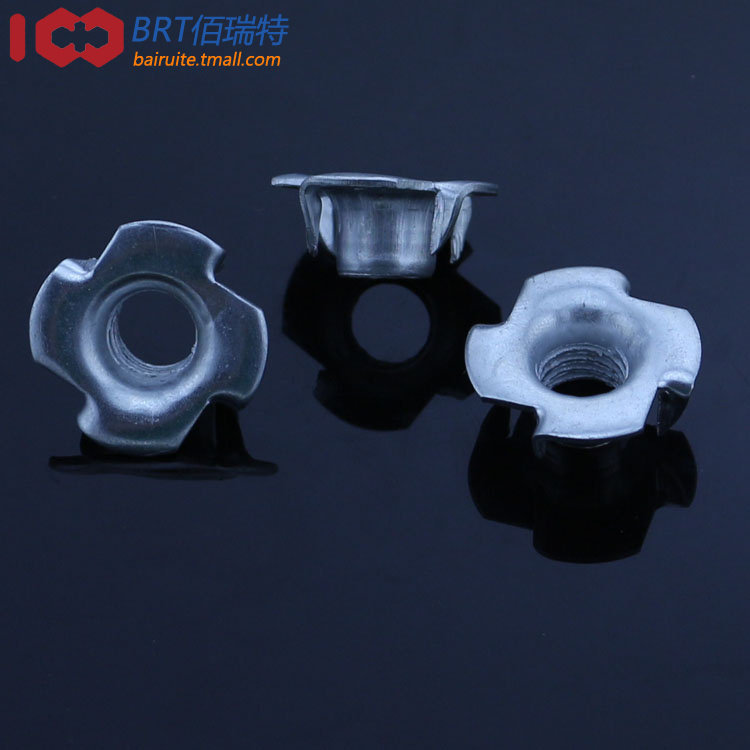 Four Prong T-Nut 1/4 Q195 Carbon Steel