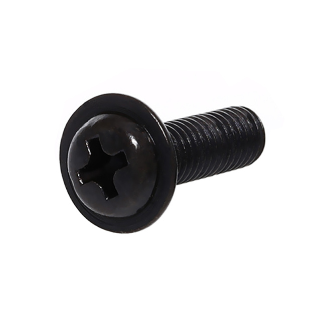 DIN 967 Cross Recess Pan Head Screw with Washer Full Thread M1.4x3 1010A Carbon Steel