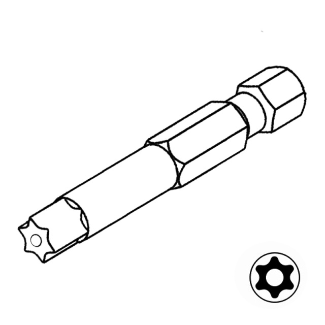 Torx Bit (With Hole) T10x50 S2 Tool Steel