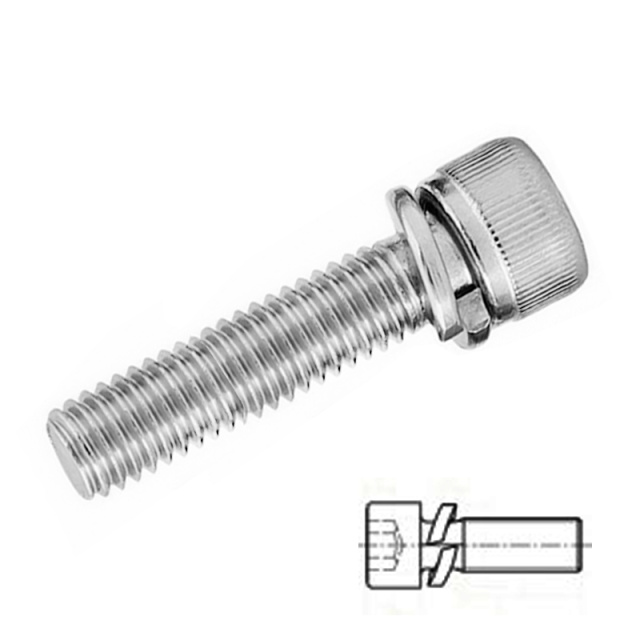 Socket Head Cap Screw with Spring Washer Φ4x40 304 Stainless Steel
