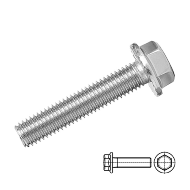 GB 5789 Hex Flange Bolt M6x8 304 Stainless Steel