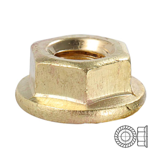 DIN 6923 Hex Flange Nut M3 H62 Brass