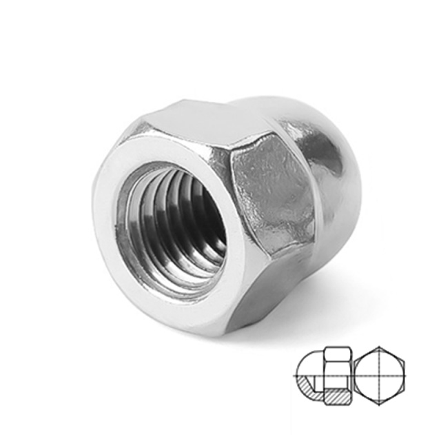 DIN 1587 Hex Cap Nut (One Piece) M16 304 Stainless Steel
