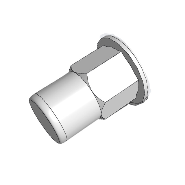 Flat Head Half Hex Rivet Nut - Blind M3 304 Stainless Steel