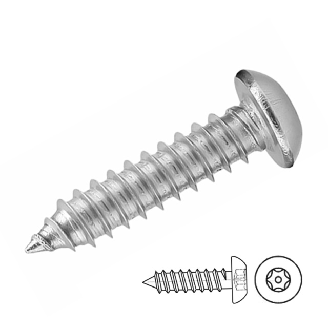 Pan Head Security Self-Tapping Screw M3.9x32 304 Stainless Steel