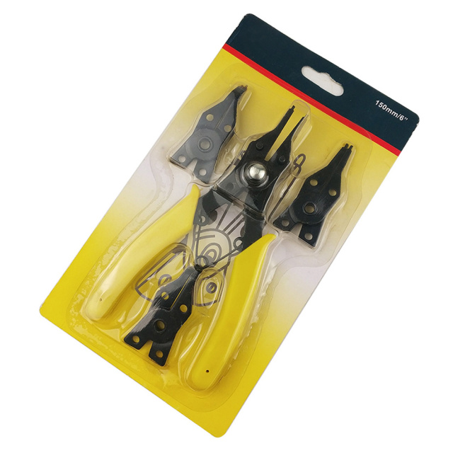 Multi-Function Circlip Pliers (4-in-1) Yellow Alloy Steel + Plastic