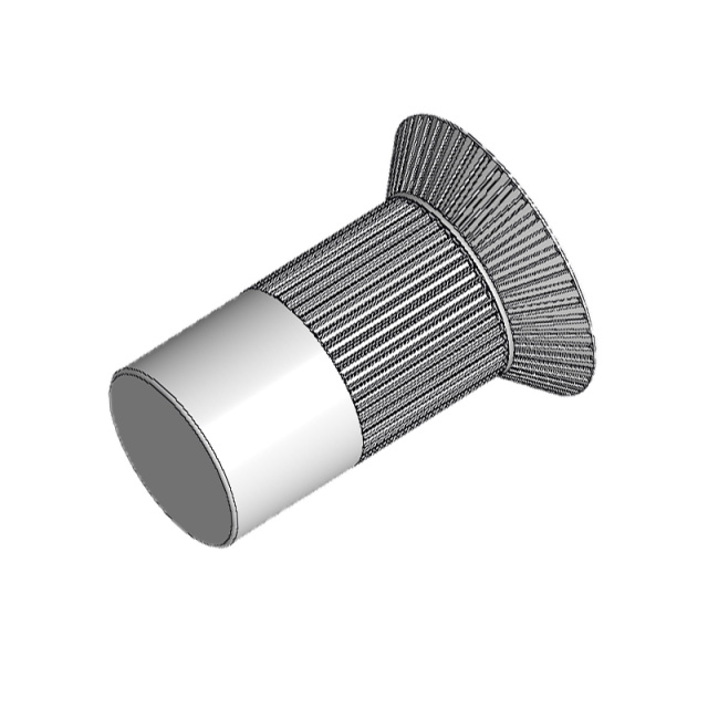 Large Countersunk Ribbed Rivet Nut - Blind M3 304 Stainless Steel
