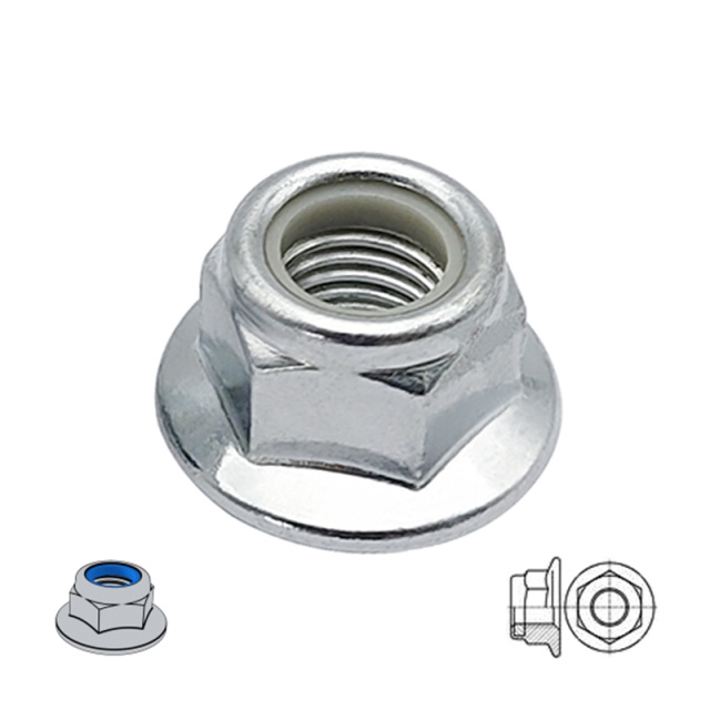 DIN 6926 Nylon Insert Flange Lock Nut M3 1008AL Carbon Steel