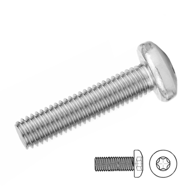 GB 2672 Torx Pan Head Screw Full Thread M5x100 304 Stainless Steel