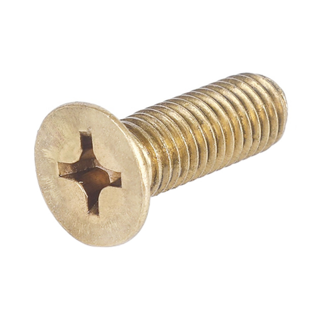GB 819 Cross Recess Countersunk Screw Full Thread M8x55 H68 Brass
