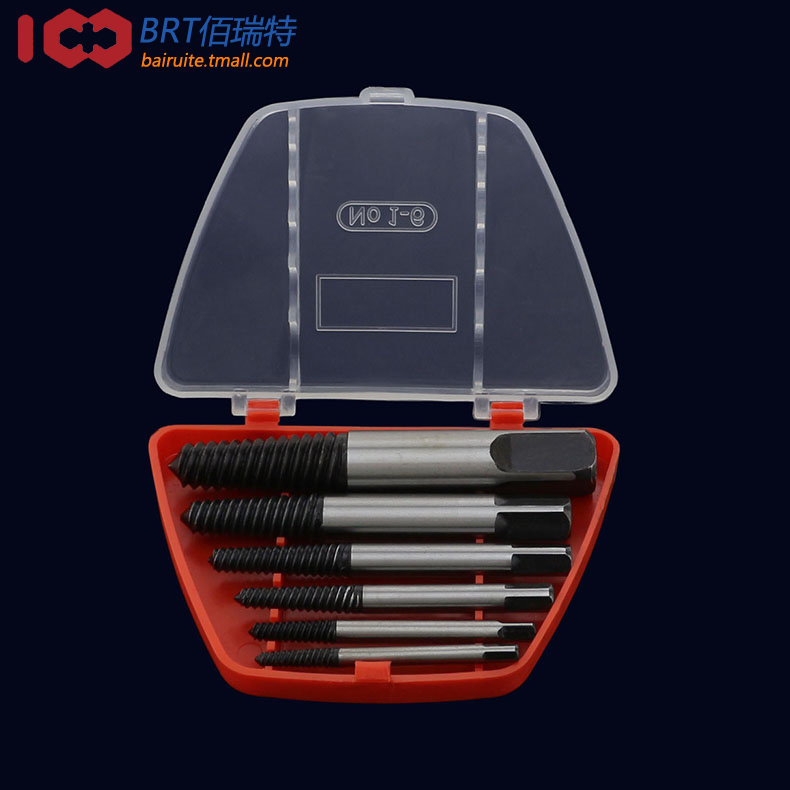 Screw Extractor (6-Piece Set) For Pipe Thread Chrome Vanadium Steel