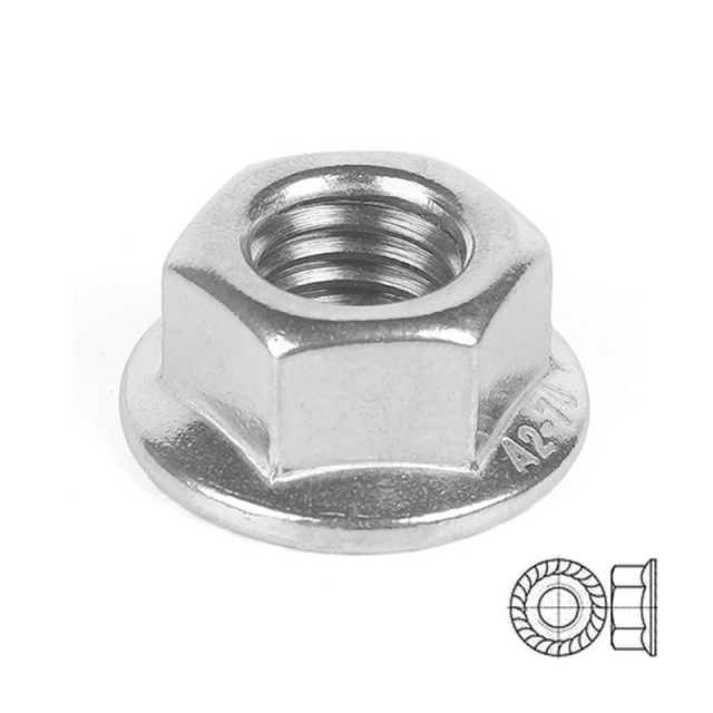 DIN 6923 Hex Flange Nut M5 304 Stainless Steel