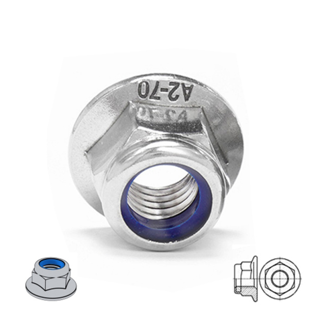 DIN 6926 Nylon Insert Flange Lock Nut M3 304 Stainless Steel