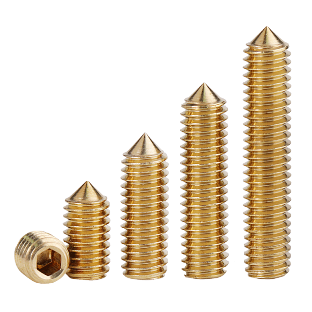 DIN 914 Socket Set Screw Cone Point M3x3 H62 Brass