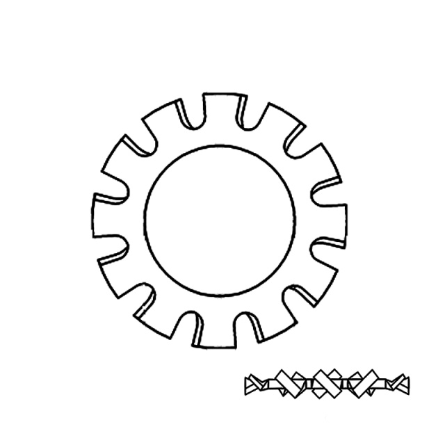 GB 862.1 External Tooth Lock Washer M4 50Mn Spring Steel