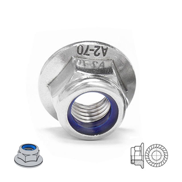 DIN 6926 Nylon Insert Flange Lock Nut M3 304 Stainless Steel